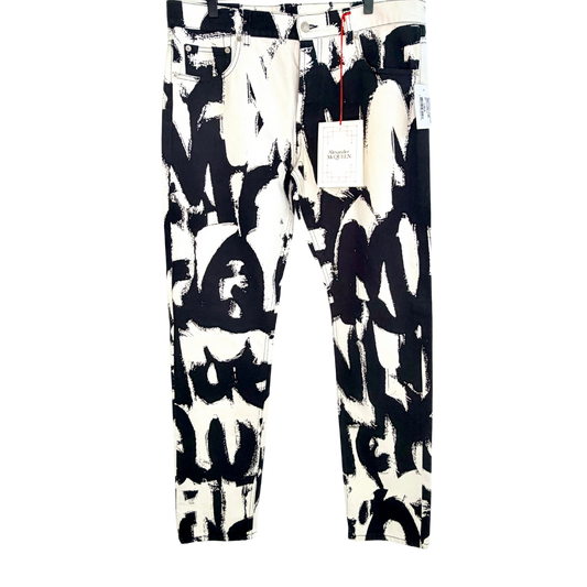 Men's Alexander McQueen White & Black Denim