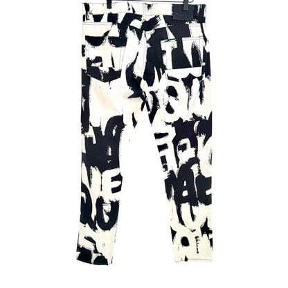Men's Alexander McQueen White & Black Denim