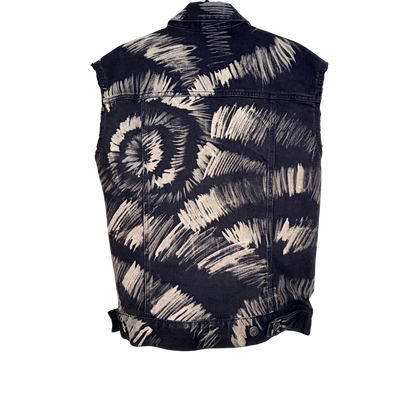 Men's Distressed Black Vest