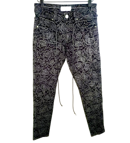 Men's Black Paisley Denim