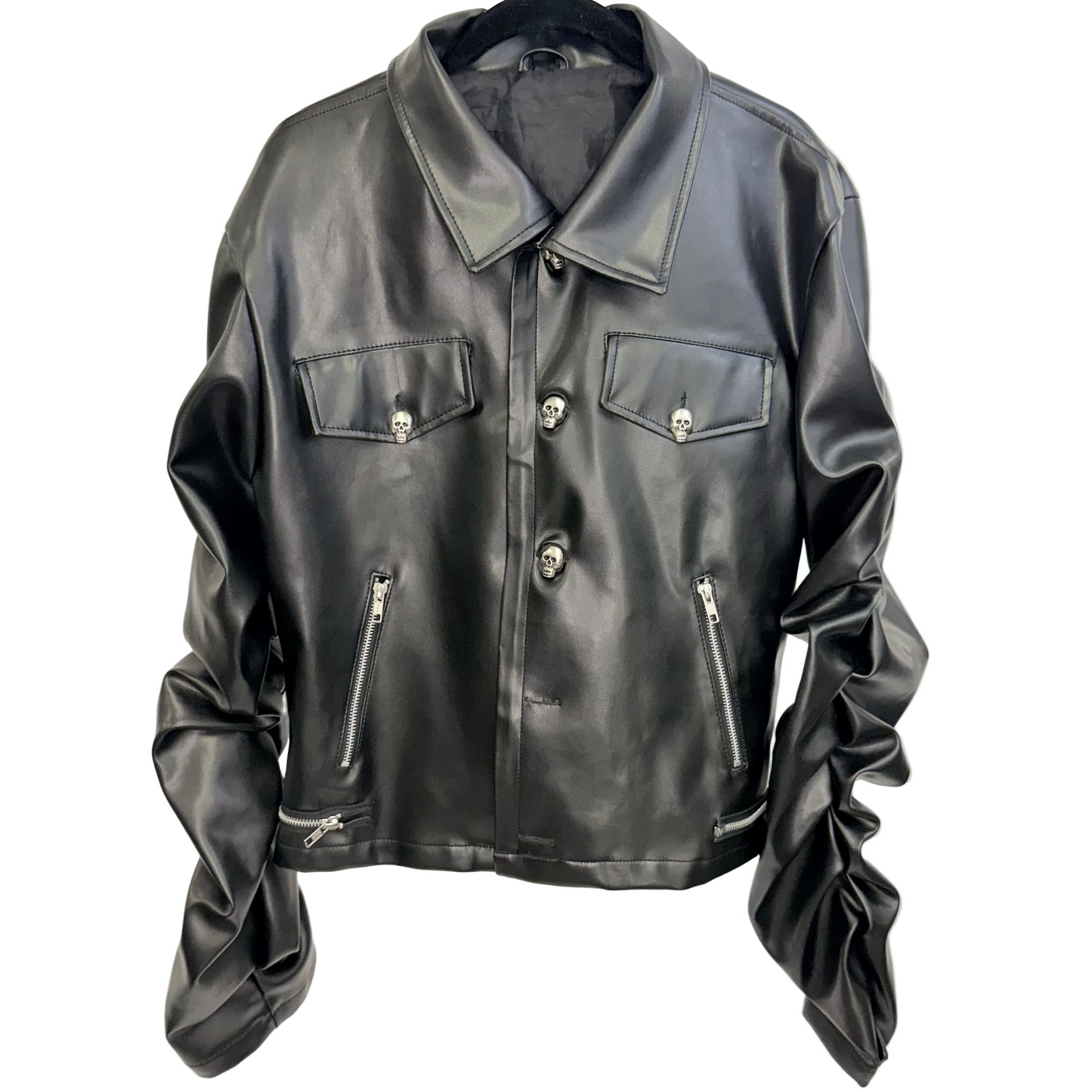 Mens Custom Leather Skull Jacket