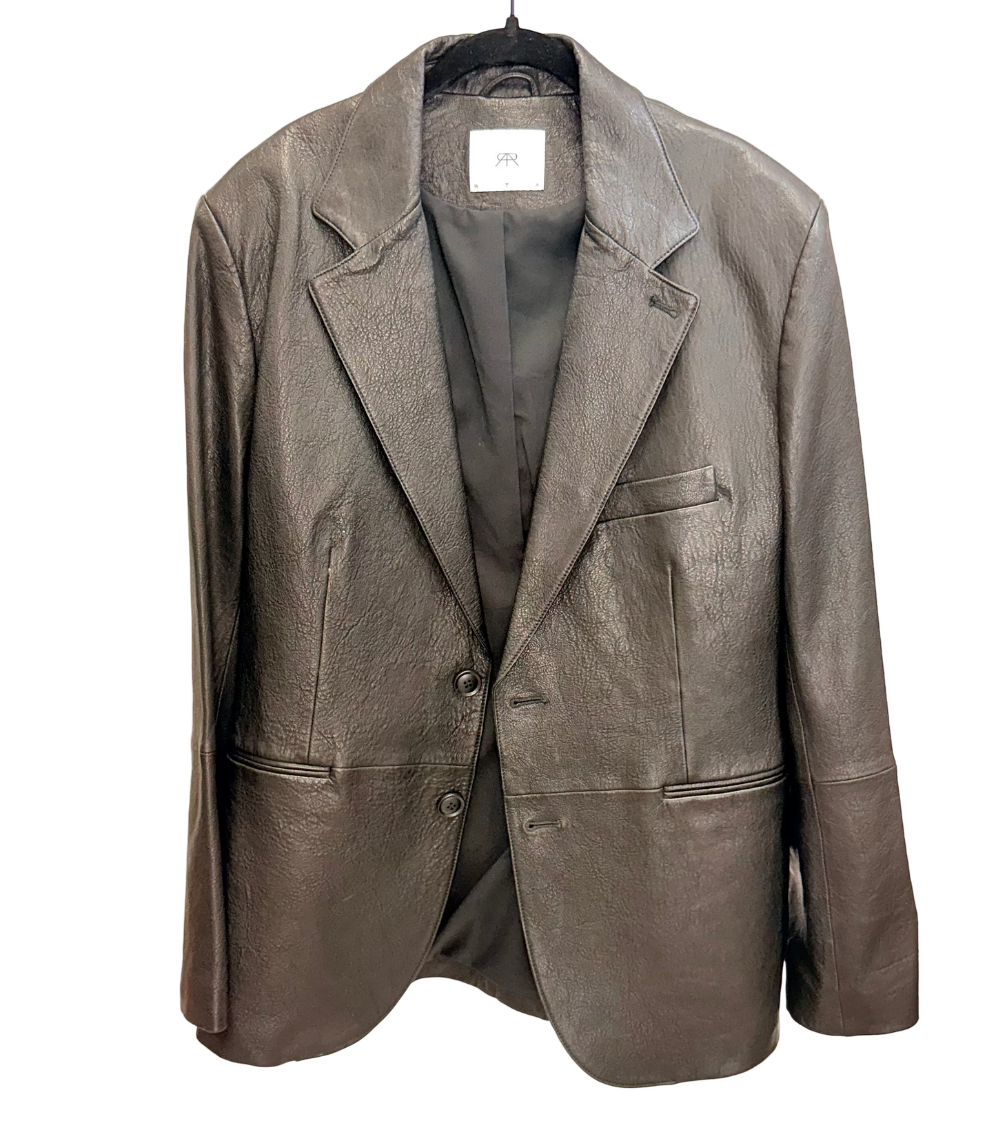 Men's RTA Black Leather Blazer