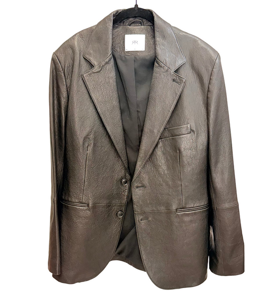 Men's RTA Black Leather Blazer