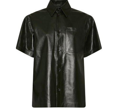 Men's Green Leather Bottega Veneta Archive Button Up