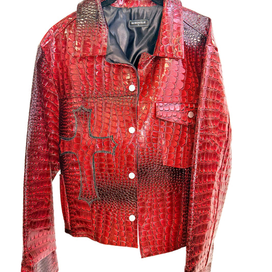 Men's Custom Red Crocodile Jacket